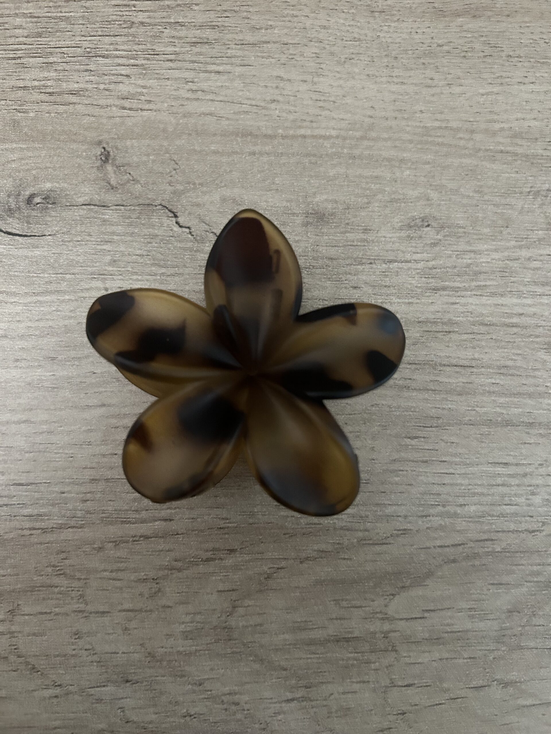 Pince à cheveux fleur — coloris léopard clair et mat