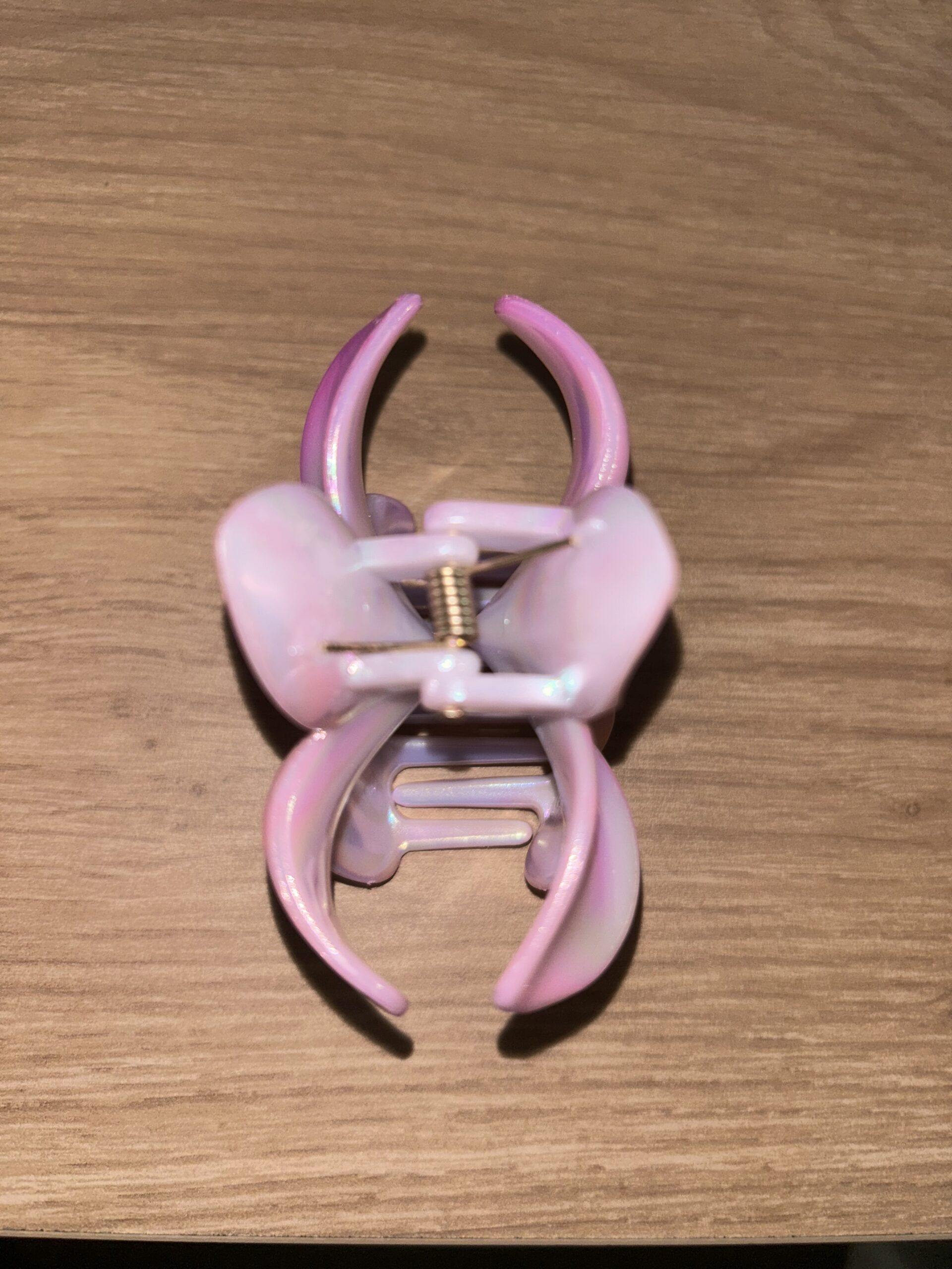 Pince à cheveux fleur — rose pastel irisé – Image 2
