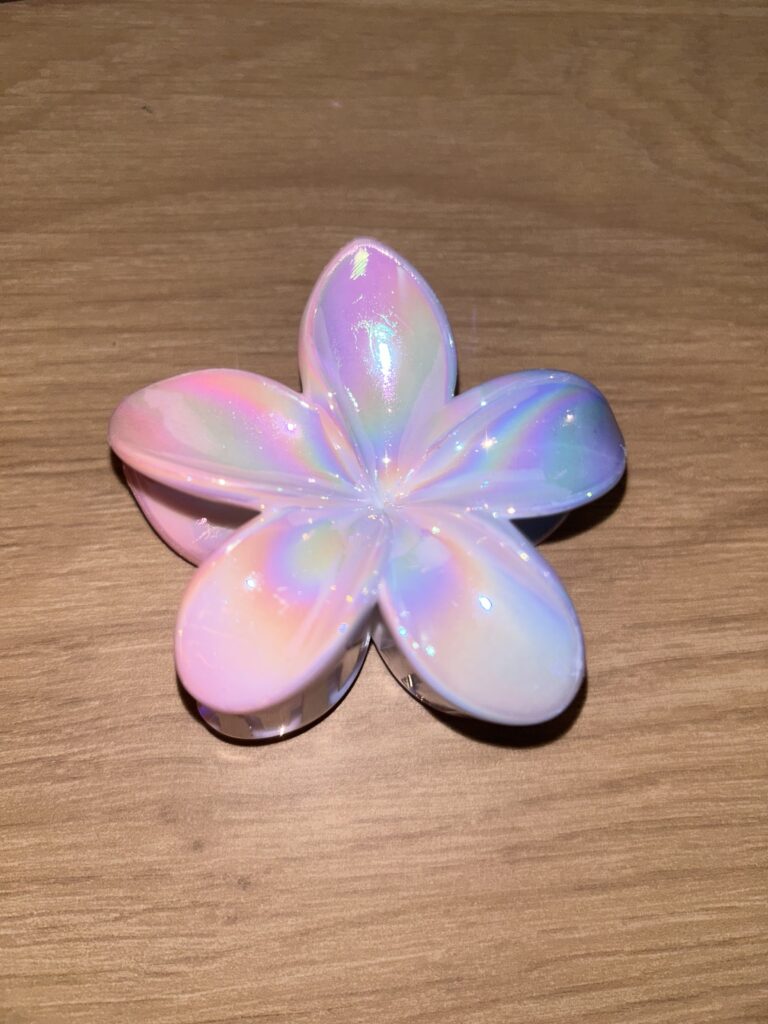 Pince à cheveux fleur — multicolore pastel clair irisé