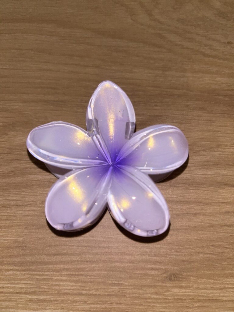 Pince à cheveux fleur — lilas pastel nacré