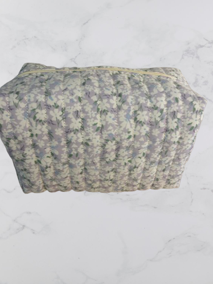 Lot de 2 trousses matelassées — motif fleuri – Image 2