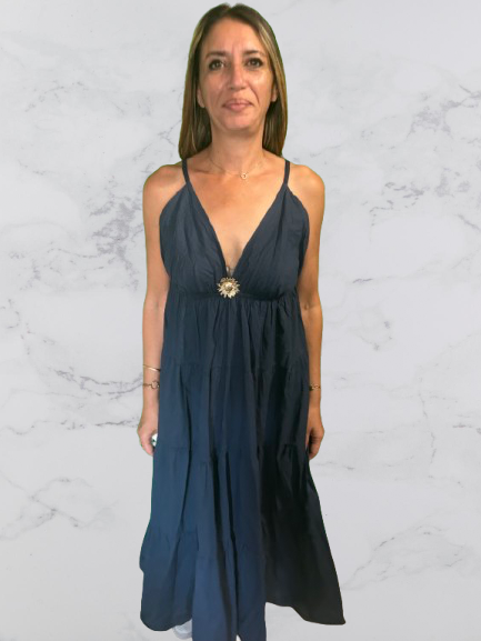 Robe longue d'été — bleu marine