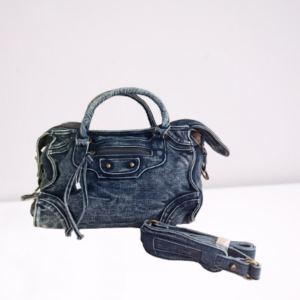 Sac à main en jean bleu foncé